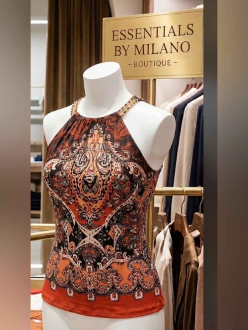 Milano Vibrant Artisanal Gold-Hardware Paisley Top